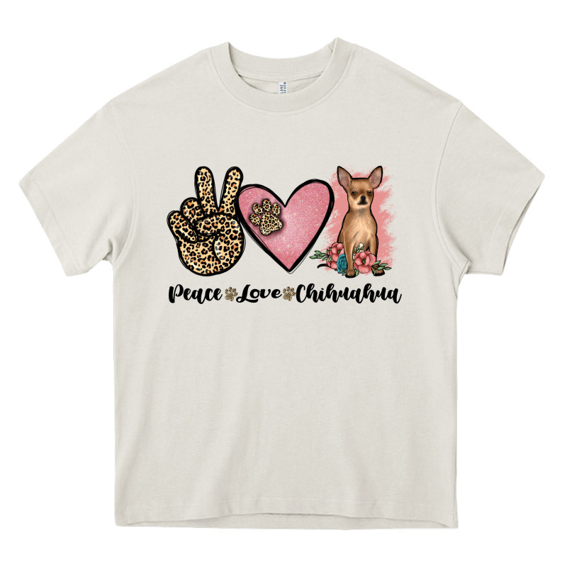 Peace Love Chihuahua Heavy Core Tee by JahusDesignShop | Teevron