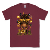 Burgundy 2024 happy new year  afro messy bun Classic Tee - texasbilliewilder