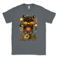 Charcoal Heather 2024 happy new year  afro messy bun Classic Tee - texasbilliewilder