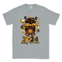 Heather Grey 2024 happy new year  afro messy bun Classic Tee - texasbilliewilder