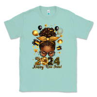 Seafoam 2024 happy new year  afro messy bun Classic Tee - texasbilliewilder