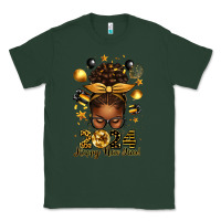 Sports Green 2024 happy new year  afro messy bun Classic Tee - texasbilliewilder