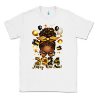 White 2024 happy new year  afro messy bun Classic Tee - texasbilliewilder