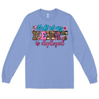 Colony Blue half of my haert is deployed olivia Long Sleeve Tee - OliviaCreatesArt