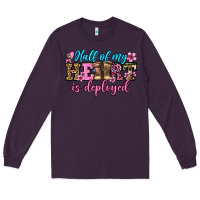 Plum half of my haert is deployed olivia Long Sleeve Tee - OliviaCreatesArt