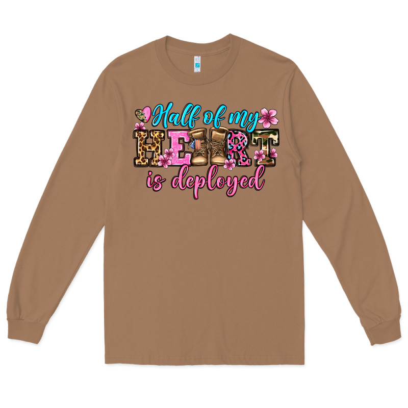 Half Of My Haert Is Deployed Olivia Long Sleeve Tee by OliviaCreatesArt | Teevron
