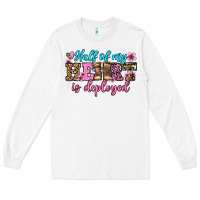 White half of my haert is deployed olivia Long Sleeve Tee - OliviaCreatesArt