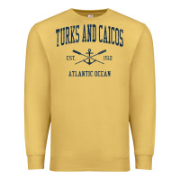 Antique Gold Turks And Caicos Vintage Navy Crossed Oars & Boat Anchor Premium Sweatshirt - trangStudio