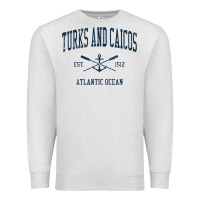 Oatmeal Heather Turks And Caicos Vintage Navy Crossed Oars & Boat Anchor Premium Sweatshirt - trangStudio