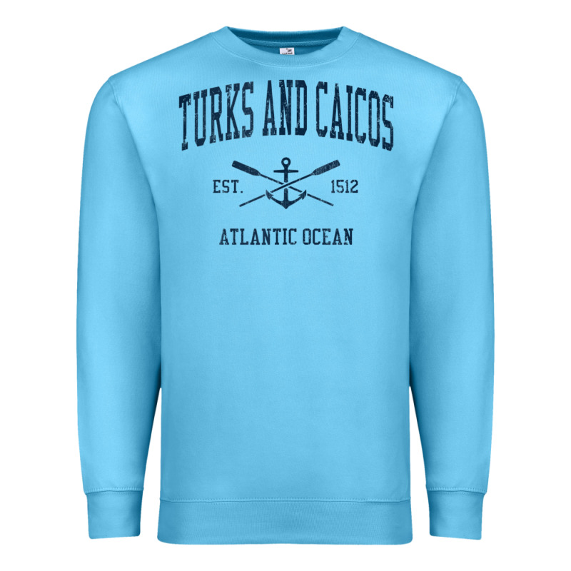 Turks And Caicos Vintage Navy Crossed Oars & Boat Anchor Premium Sweatshirt by trangStudio | Teevron