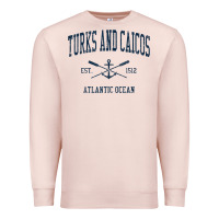 Pale Pink Turks And Caicos Vintage Navy Crossed Oars & Boat Anchor Premium Sweatshirt - trangStudio