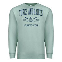 Seafoam Turks And Caicos Vintage Navy Crossed Oars & Boat Anchor Premium Sweatshirt - trangStudio
