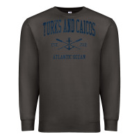 Smoke Turks And Caicos Vintage Navy Crossed Oars & Boat Anchor Premium Sweatshirt - trangStudio