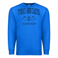True Royal Turks And Caicos Vintage Navy Crossed Oars & Boat Anchor Premium Sweatshirt - trangStudio