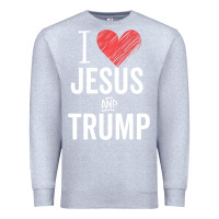 Heather Grey I Love Jesus And Trump Republican Conservative Gift Premium Sweatshirt - trangStudio