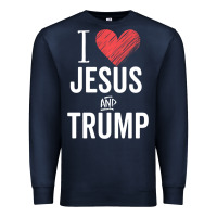 Navy I Love Jesus And Trump Republican Conservative Gift Premium Sweatshirt - trangStudio