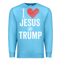 Ocean Blue I Love Jesus And Trump Republican Conservative Gift Premium Sweatshirt - trangStudio