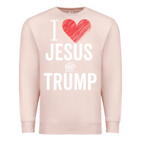 Pale Pink I Love Jesus And Trump Republican Conservative Gift Premium Sweatshirt - trangStudio