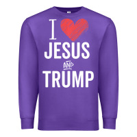 Purple I Love Jesus And Trump Republican Conservative Gift Premium Sweatshirt - trangStudio