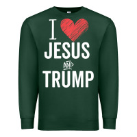 Sports Green I Love Jesus And Trump Republican Conservative Gift Premium Sweatshirt - trangStudio