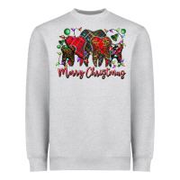 Heather Grey merry Christmas teeth Heavyweight Sweatshirt - CowhideDigitalArt