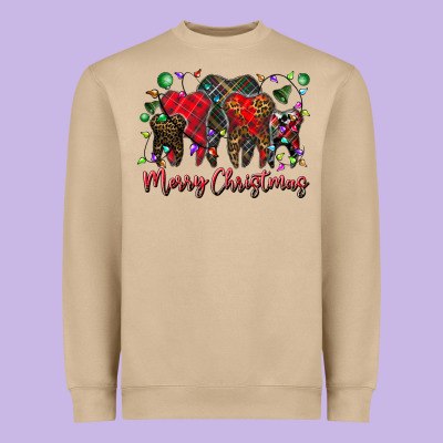 Merry Christmas Teeth Heavyweight Sweatshirt Designed By Cowhidedigitalart