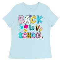 Baby Blue back to school Ladies Tee - NancyCooperArtShop