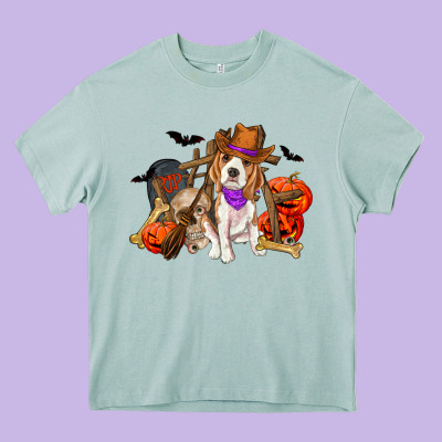 Halloween Beagle Dog Heavy Core Tee Designed By Ranaportraitstore