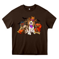 Chocolate Brown Halloween beagle dog Heavy Core Tee - RanaPortraitStore