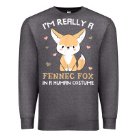 Charcoal Heather i'm really a fennec fox in a human costume funny gift t shirt Premium Sweatshirt - trangStudio