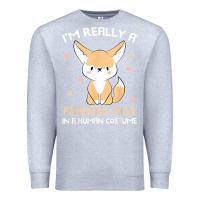 Heather Grey i'm really a fennec fox in a human costume funny gift t shirt Premium Sweatshirt - trangStudio