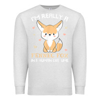Oatmeal Heather i'm really a fennec fox in a human costume funny gift t shirt Premium Sweatshirt - trangStudio