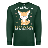 Sports Green i'm really a fennec fox in a human costume funny gift t shirt Premium Sweatshirt - trangStudio