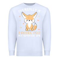 White i'm really a fennec fox in a human costume funny gift t shirt Premium Sweatshirt - trangStudio