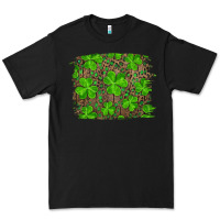 Black st patrick's day shamrock and leopard distressed Premium Tee - RanaPortraitStore
