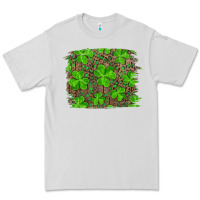 Dove Grey st patrick's day shamrock and leopard distressed Premium Tee - RanaPortraitStore