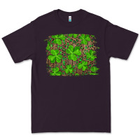 Plum st patrick's day shamrock and leopard distressed Premium Tee - RanaPortraitStore