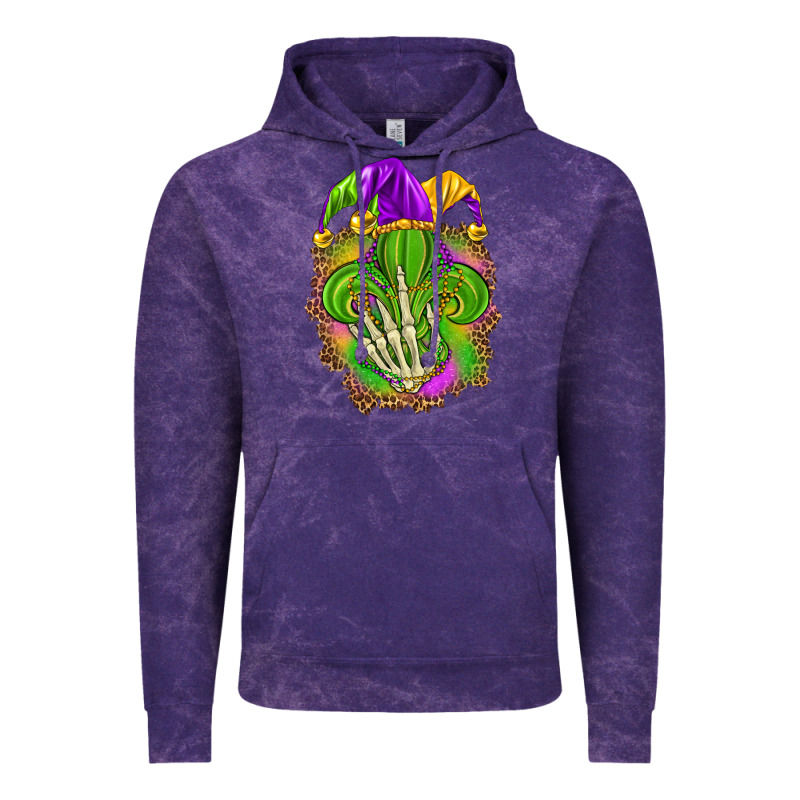Mardi Gras With Skeleton Hand Vintage Hoodie by HowdyJamesFarm | Teevron
