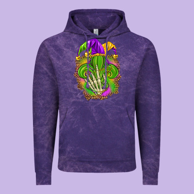 Mardi Gras With Skeleton Hand Vintage Hoodie Designed By Howdyjamesfarm