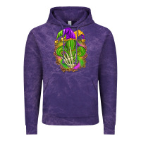 Cloud Purple Mardi Gras with skeleton hand Vintage Hoodie - HowdyJamesFarm