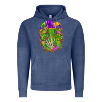Vintage Denim Mardi Gras with skeleton hand Vintage Hoodie - HowdyJamesFarm