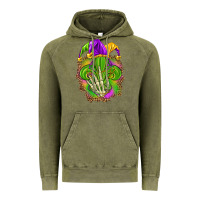 Vintage Olive Mardi Gras with skeleton hand Vintage Hoodie - HowdyJamesFarm