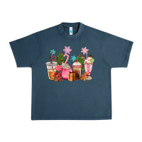 Midnight Navy pink christmas coffe cups Urban Heavy Tee - CowGirlArtShop