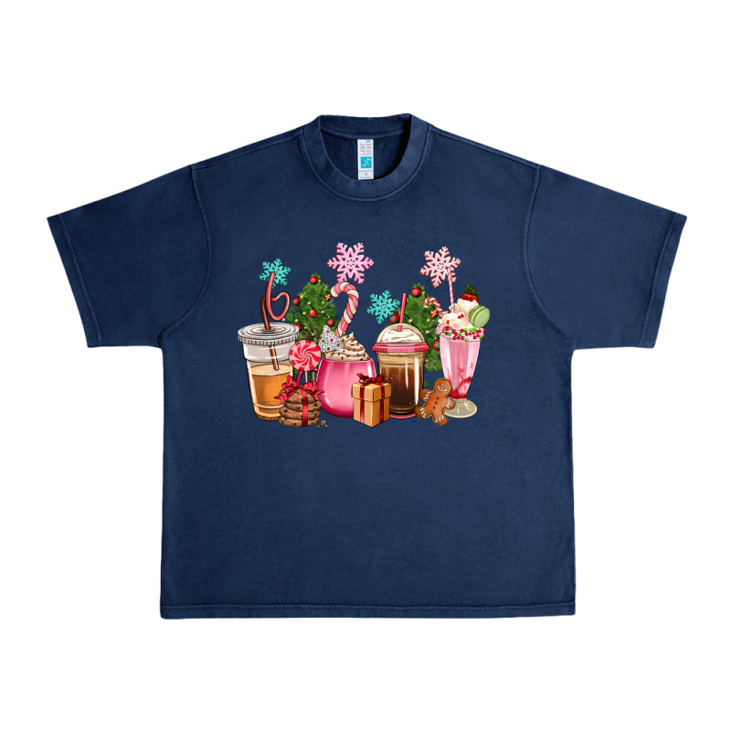 Pink Christmas Coffe Cups Urban Heavy Tee by CowGirlArtShop | Teevron