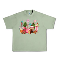 Oil Green pink christmas coffe cups Urban Heavy Tee - CowGirlArtShop