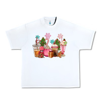 White pink christmas coffe cups Urban Heavy Tee - CowGirlArtShop