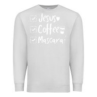 Dove Grey Checklist Jesus Coffee Mascara Premium Sweatshirt - trangStudio