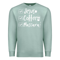 Seafoam Checklist Jesus Coffee Mascara Premium Sweatshirt - trangStudio