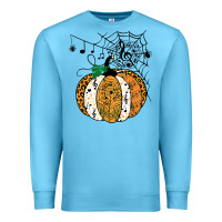 Ocean Blue halloween pumpkin music symbols music teacher halloween t shirt copy Premium Sweatshirt - trangStudio