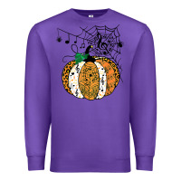 Purple halloween pumpkin music symbols music teacher halloween t shirt copy Premium Sweatshirt - trangStudio